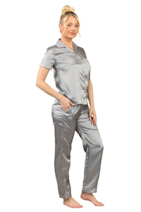 Luxurious Silver Stripe Satin Sleepwear, pj's, Lounge wear.