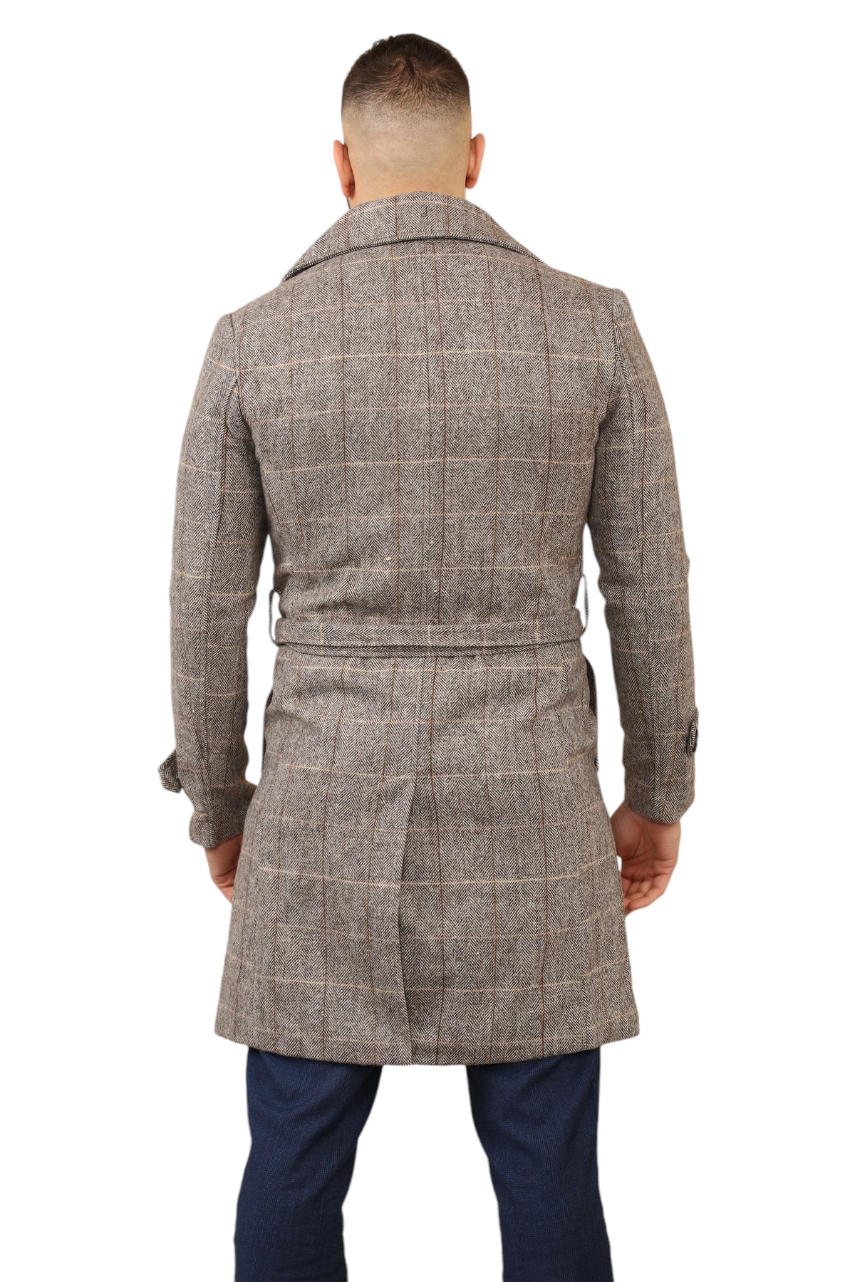 Elaina Premium Men's Double-Breasted Wool Blend Trench Coat