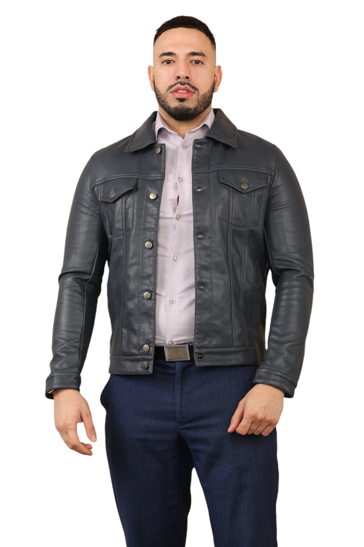 Elaina Men's Classic Black Leather Jacket