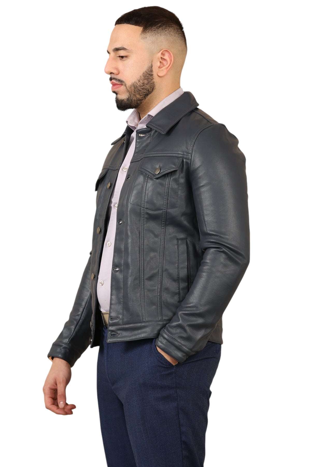 Elaina Men's Classic Black Leather Jacket