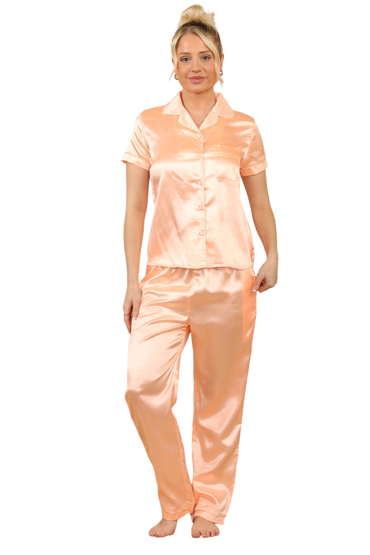 Champagne Satin Pyjama Set – Elegant & Comfortable Sleepwear for Women