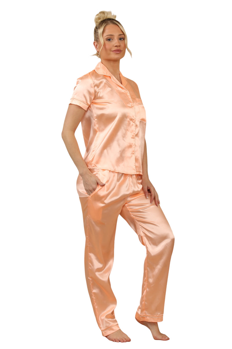 Champagne Satin Pyjama Set – Elegant & Comfortable Sleepwear for Women