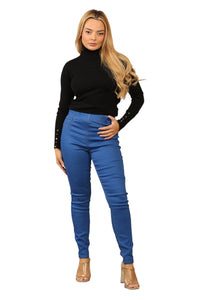 Women's High Waisted Skinny Fit Stretch Jeans Denim Jeggings with Elasticated Waist