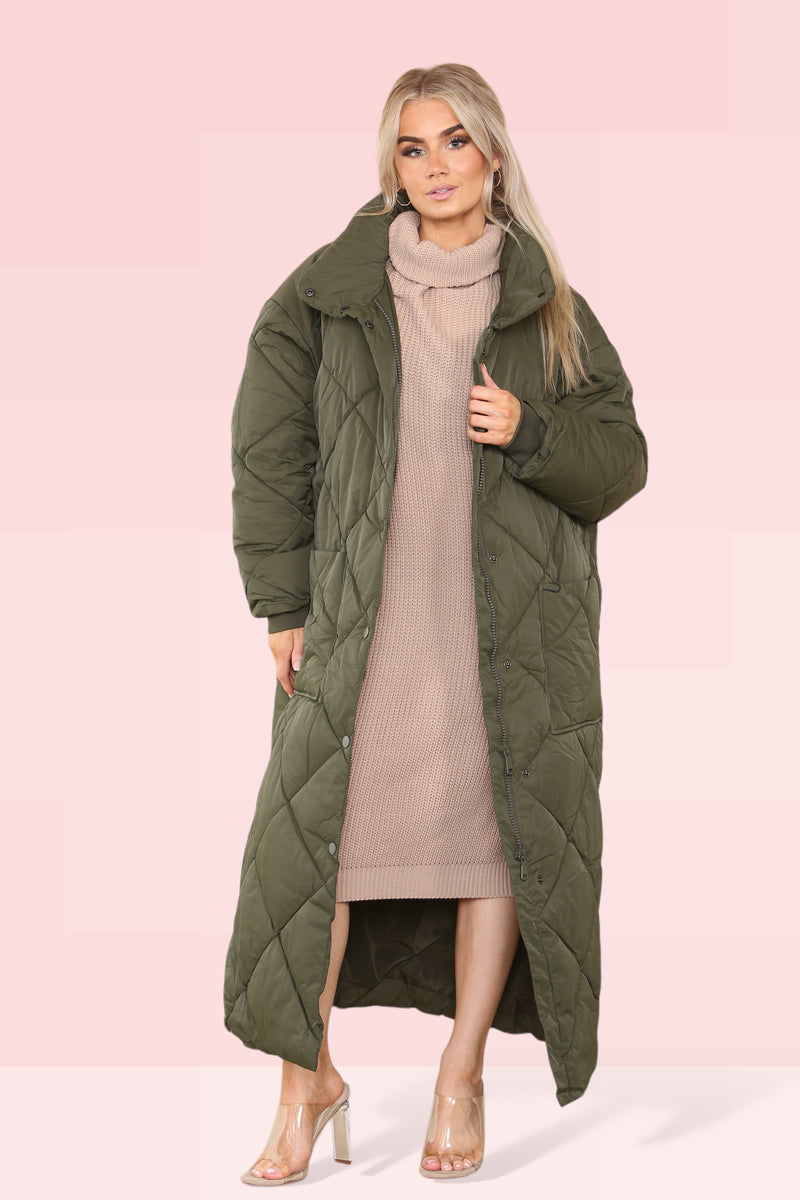 Longline-Quilted-Coat-Khaki