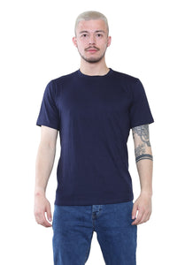 Elaina Fashion Navy Crew Neck T-Shirt – Minimalist Style for Everyday Wear