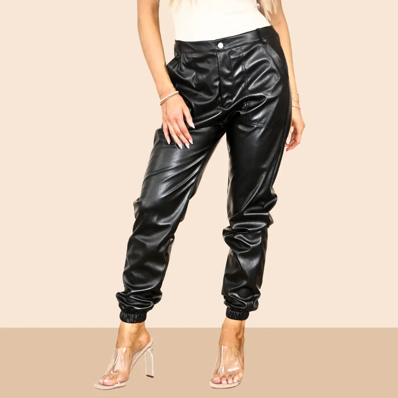 Faux-Leather-Cargo-Pants